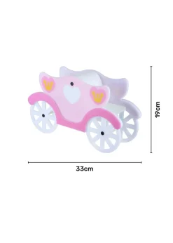 Glow Princess Carriage Integrated LED Table Lamp Pink (19cm x 33cm)