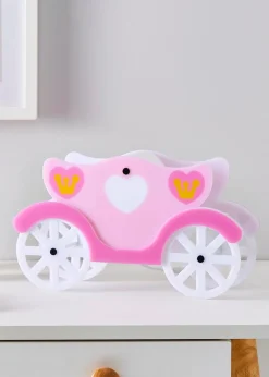 Glow Princess Carriage Integrated LED Table Lamp Pink (19cm x 33cm)