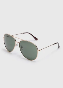 Gold Aviator Sunglasses