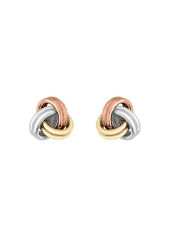 Golden Moments 9ct 3-Colour Gold Knot Studs