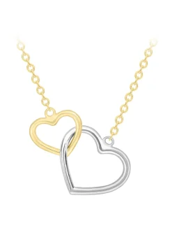 Golden Moments 9ct 2-Colour Gold Interlocked-Hearts Necklace