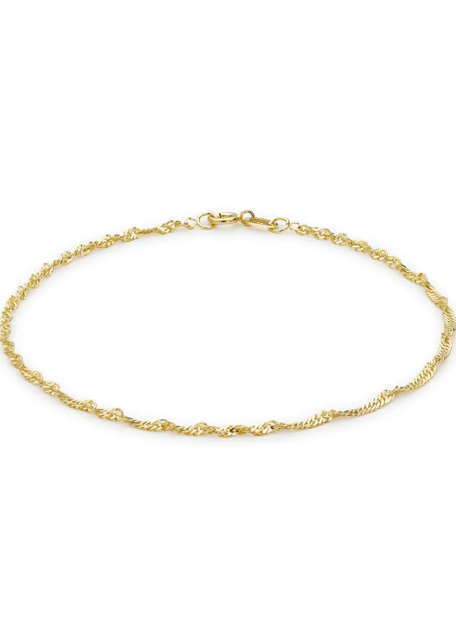 Golden Moments 9ct Yellow Gold Diamond Cut 30 Twist Curb Bracelet