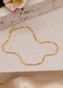 Golden Moments 9ct Yellow Gold Diamond Cut 30 Twist Curb Bracelet