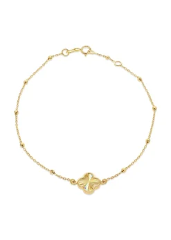 Golden Moments 9ct Yellow Gold Rainbow Petal Adjustable Trace & Ball Bracelet