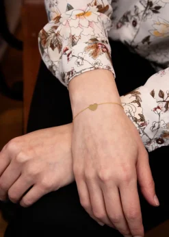 Golden Moments 9ct Yellow Gold Heart Trace Chain Slider Bracelet