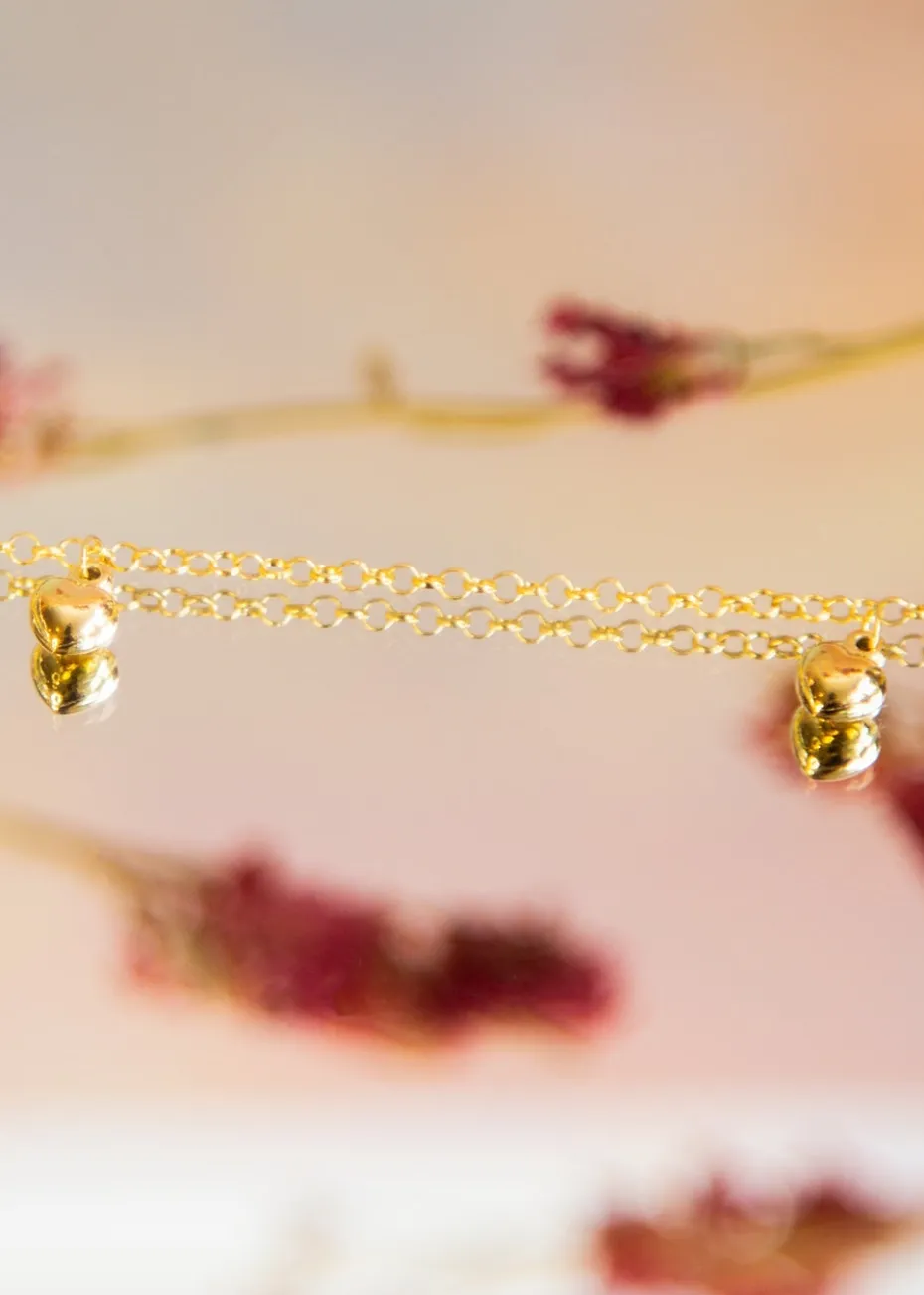 Golden Moments 9ct Yellow Gold 3Heart Belcher Bracelet