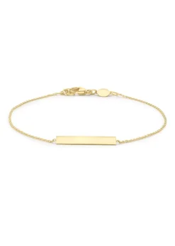 Golden Moments 9ct Yellow Gold 3mm x 20mm HorizontalBar Adjustable Bracelet
