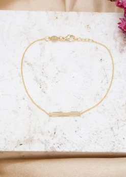 Golden Moments 9ct Yellow Gold 3mm x 20mm HorizontalBar Adjustable Bracelet