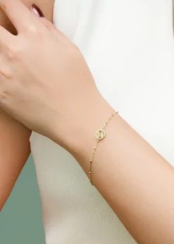 Golden Moments 9ct Yellow Gold Rainbow Circle Adjustable Trace & Ball Bracelet