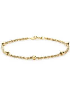 Golden Moments 9ct Yellow Gold 40 Hollow RopeandBall Chain Bracelet