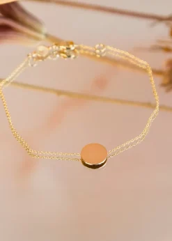 Golden Moments 9ct Yellow Gold 10mm Disc Adjustable Bracelet