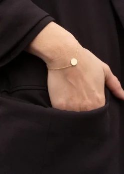 Golden Moments 9ct Yellow Gold 10mm Disc Adjustable Bracelet