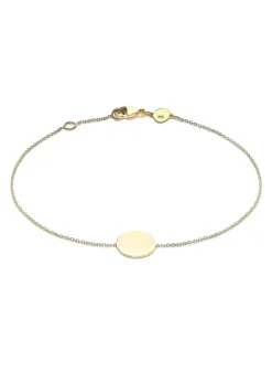 Golden Moments 9ct Yellow Gold 10mm Disc Adjustable Bracelet