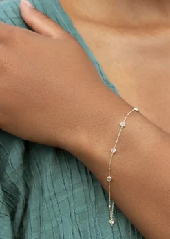 Golden Moments 9ct Yellow Gold 3.65mm CZ Adjustable Bracelet