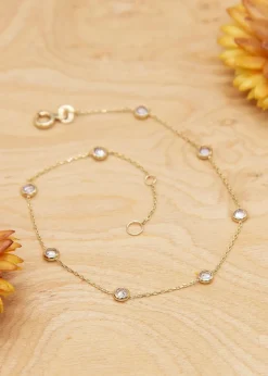 Golden Moments 9ct Yellow Gold 3.65mm CZ Adjustable Bracelet