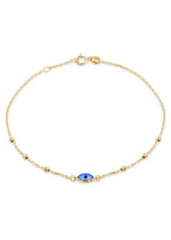 Golden Moments 9ct Yellow Gold Evil Eye Ball Bracelet