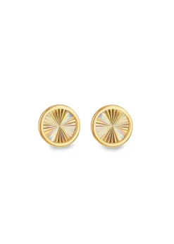 Golden Moments 9ct Yellow Gold Rainbow Circle Stud Earrings