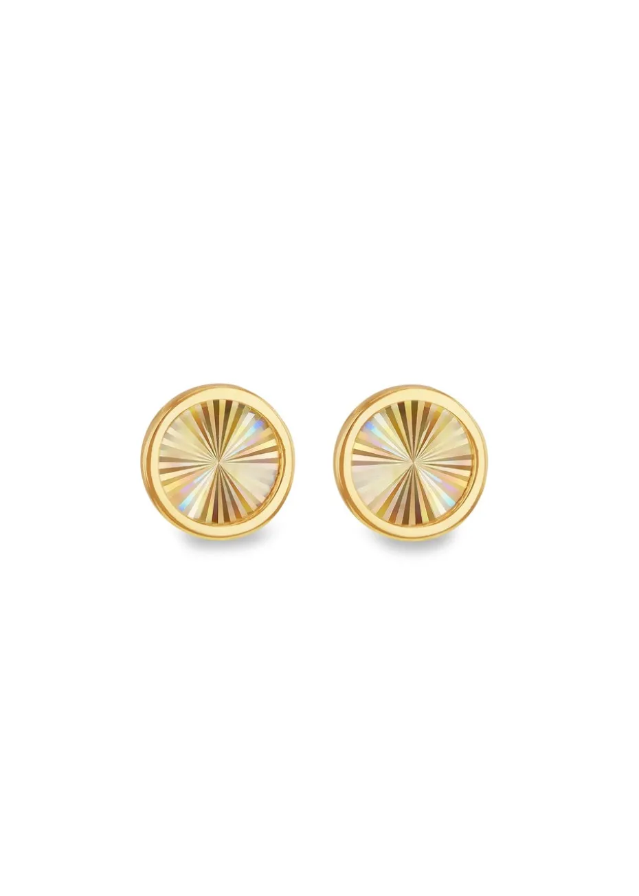 Golden Moments 9ct Yellow Gold Rainbow Circle Stud Earrings