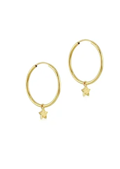 Golden Moments 9ct Yellow Gold Purple Enamel Flower Stud Earrings