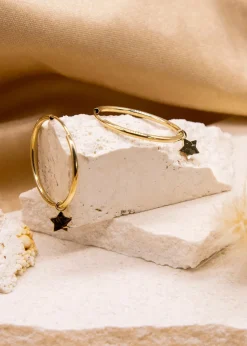 Golden Moments 9ct Yellow Gold Purple Enamel Flower Stud Earrings