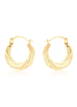 Golden Moments 9ct Yellow Gold Mini Twist Hoops