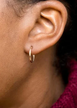 Golden Moments 9ct Yellow Gold Tube Sleeper Hoop Earrings