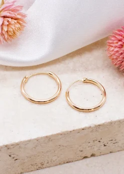 Golden Moments 9ct Yellow Gold Tube Sleeper Hoop Earrings
