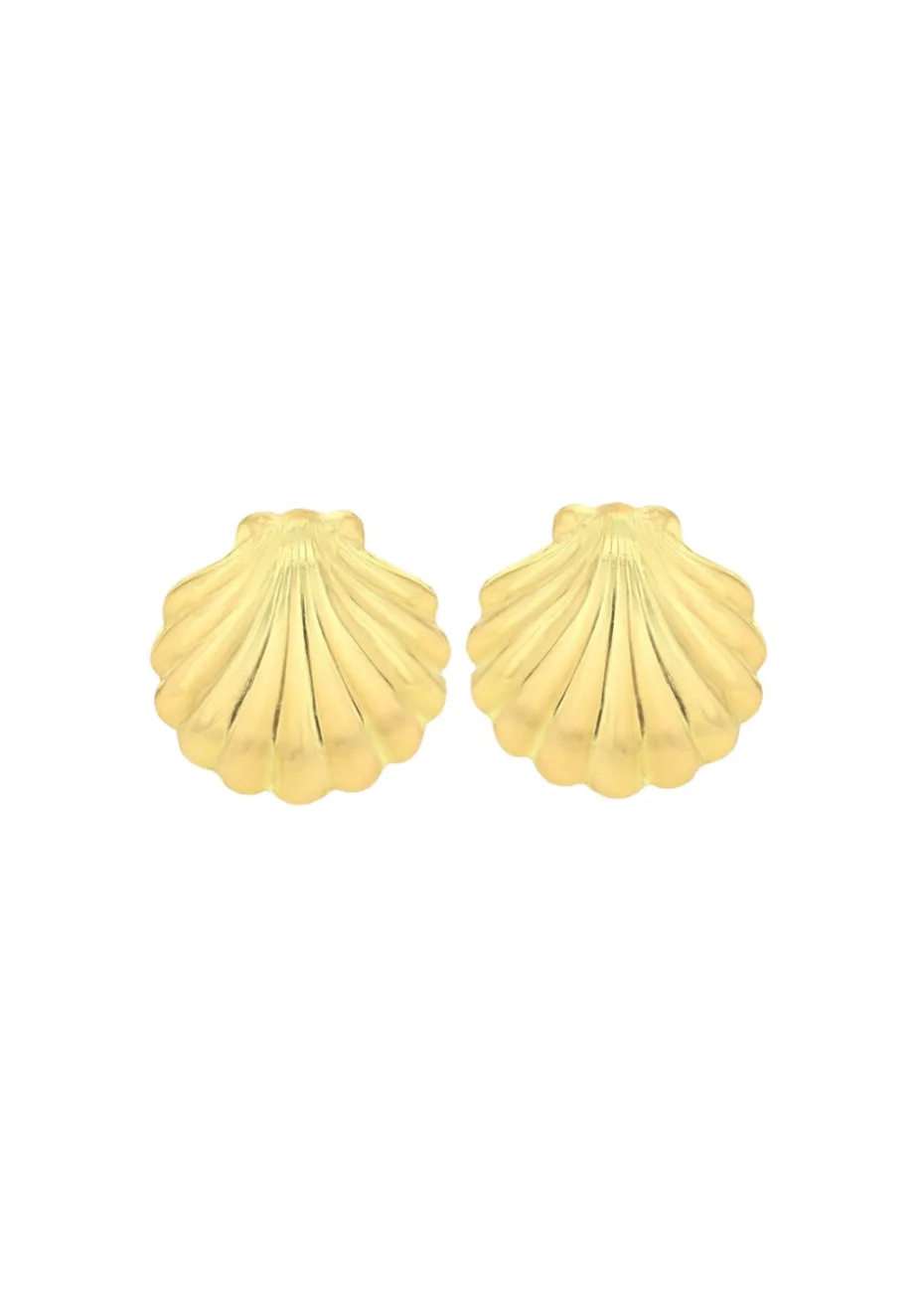 Golden Moments 9ct Yellow Gold Shell Stud Earrings