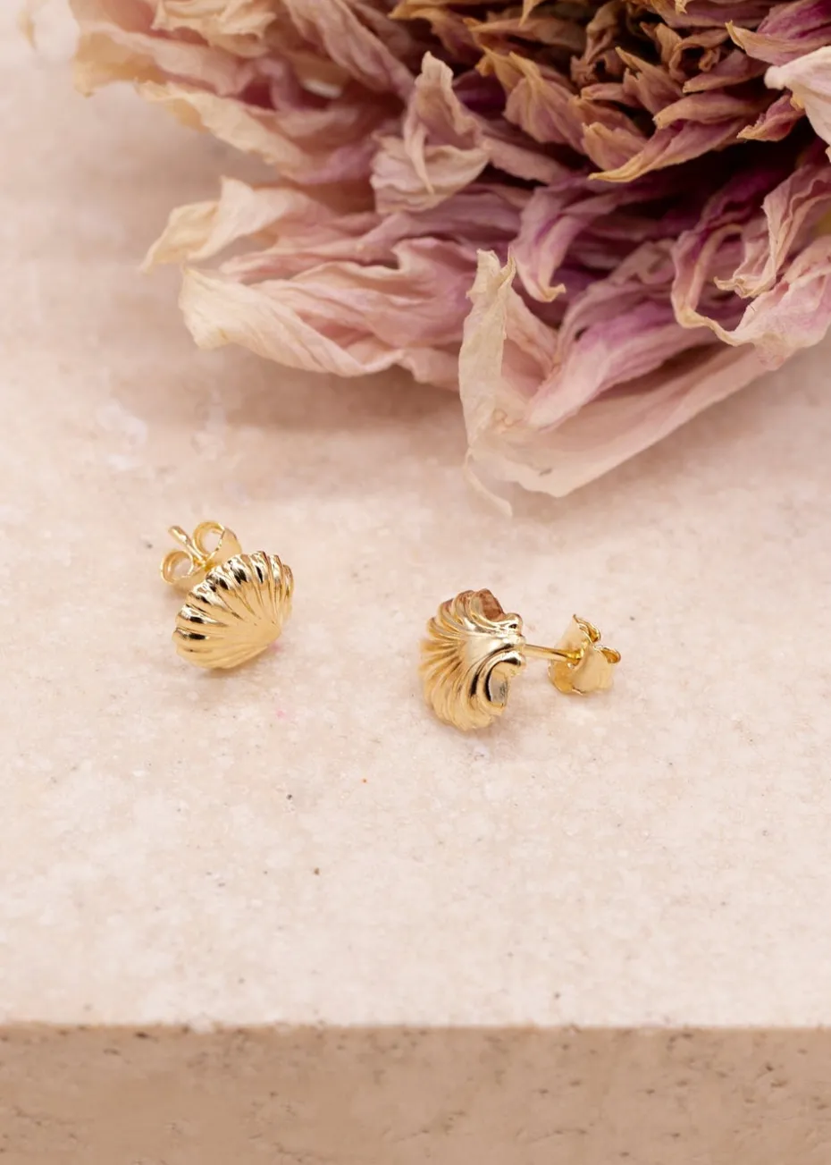 Golden Moments 9ct Yellow Gold Shell Stud Earrings
