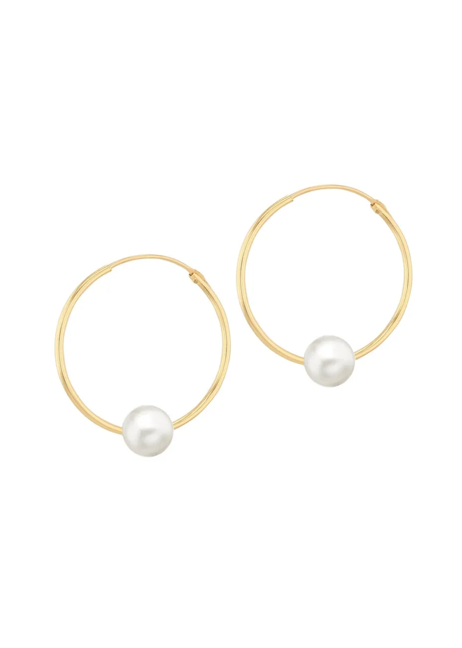 Golden Moments 9ct Yellow Gold Fresh Water Pearl Sleeper Earring