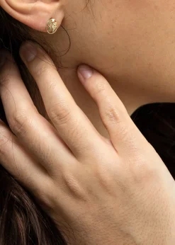 Golden Moments 9ct Yellow Gold Cutout 'World Map' Disc Studs