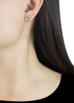 Golden Moments 9ct Yellow Gold CZ Diamond Cut Heart Stud Earrings