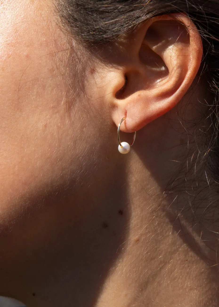 Golden Moments 9ct Yellow Gold Fresh Water Pearl Sleeper Earrings