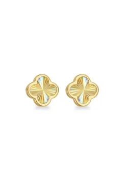 Golden Moments 9ct Yellow Gold Rainbow Petal Stud Earrings