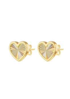 Golden Moments 9ct Yellow Gold Rainbow Heart Stud Earrings