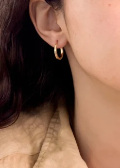 Golden Moments 9ct Yellow Gold Square Tube Round Hoop Creole Earrings