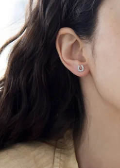 Golden Moments 9ct Yellow Gold CZ Horseshoe Stud Earrings