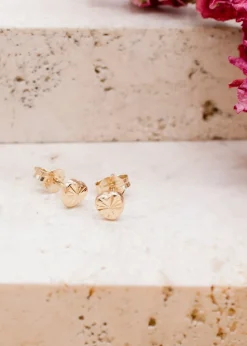 Golden Moments 9ct Yellow Gold Diamond Cut Heart Stud Earrings