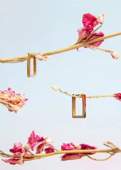 Golden Moments 9ct Yellow Gold Rectangular Hoop Earrings