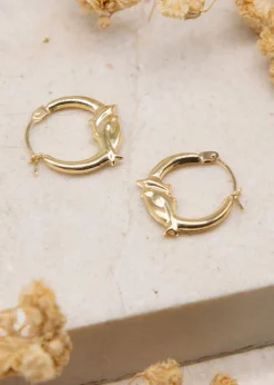 Golden Moments 9ct Yellow Gold Dolphin Creole Earrings