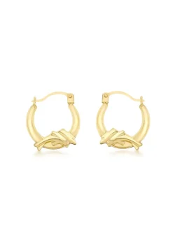 Golden Moments 9ct Yellow Gold Dolphin Creole Earrings