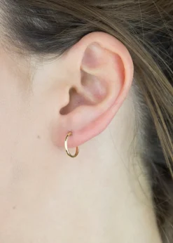 Golden Moments 9ct Yellow Gold Tube Sleeper Hoop Earrings