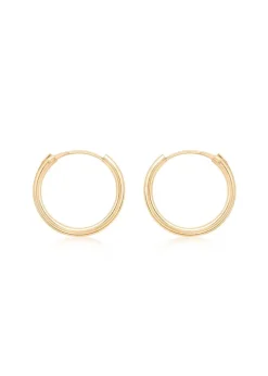 Golden Moments 9ct Yellow Gold Tube Sleeper Hoop Earrings