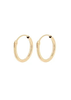 Golden Moments 9ct Yellow Gold Tube Sleeper Hoop Earrings