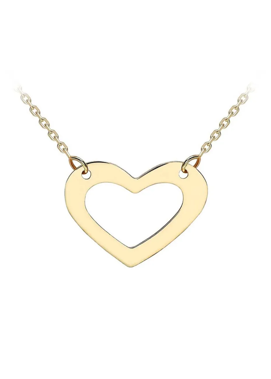 Golden Moments 9ct Yellow Gold Cutout-Heart Necklace