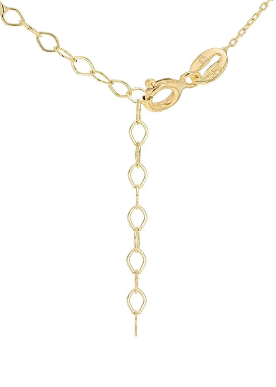 Golden Moments 9ct Yellow Gold 'Love' Heart Adjustable Necklace