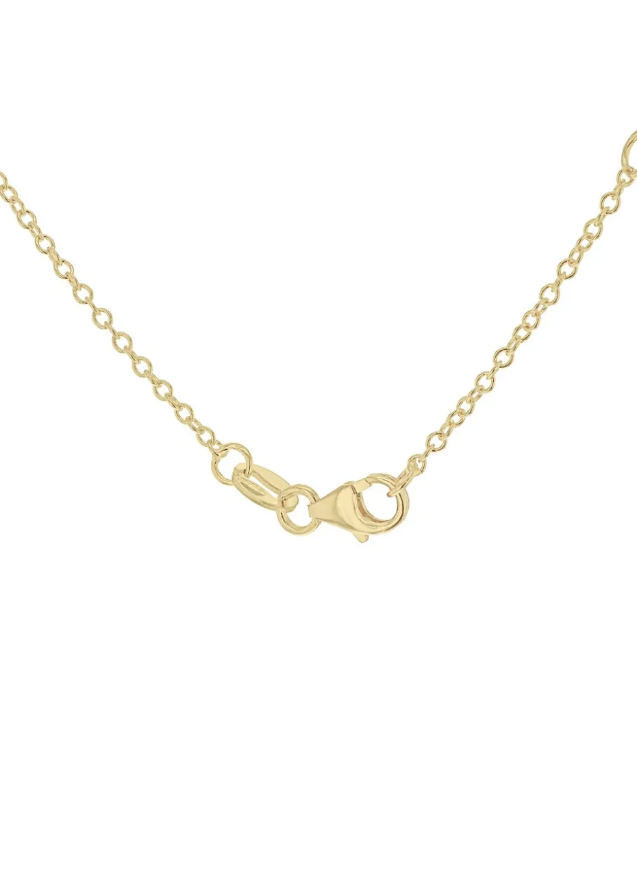 Golden Moments 9ct Yellow Gold CZ Heart-Outline Slider Pendant Adjustable Necklace