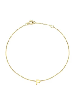 Golden Moments 9ct Yellow Gold Mini 'H' Initial Bracelet