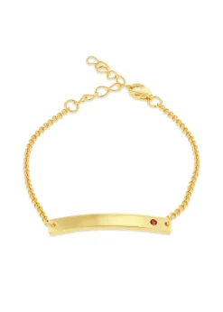 Golden Moments Gold Plated ID Bar January Birthstone CZ Bracelet