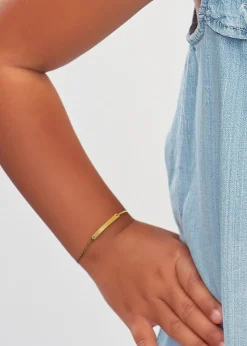 Golden Moments Gold Plated ID Bar November Birthstone CZ Bracelet